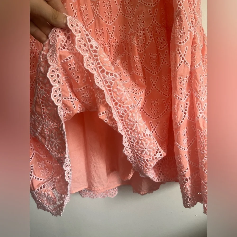 NEW Lilly Pulitzer Briela Eyelet Swing Cottagecore Dress Coral Pink Small - Picture 6 of 11